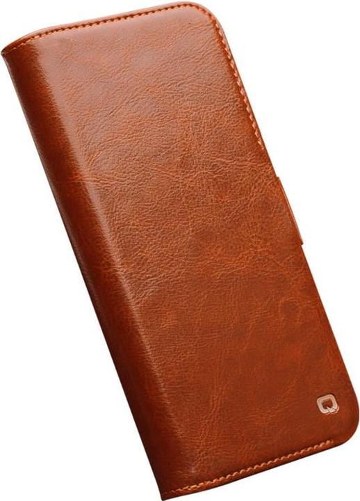 Actual product image QiAlino Fourre Flip cuir véritable avec fermeture magnétique clair (Apple iPhone 14)