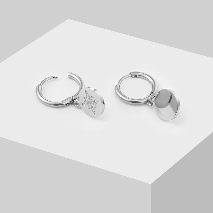 Immagine prodotto Sensora Jewelry Orecchini a cerchio con stella (Acciaio inossidabile)