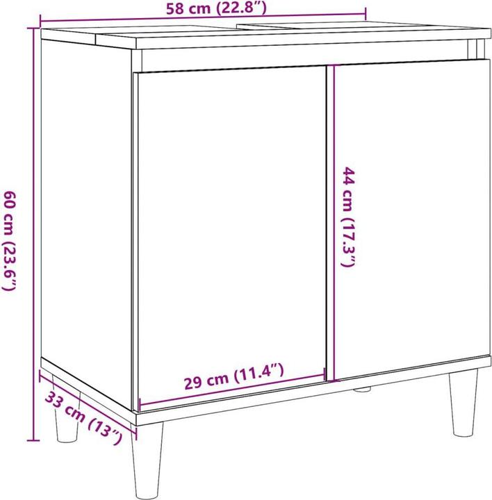 Image du produit VidaXL Meuble bas (58 x 33 x 60 cm)