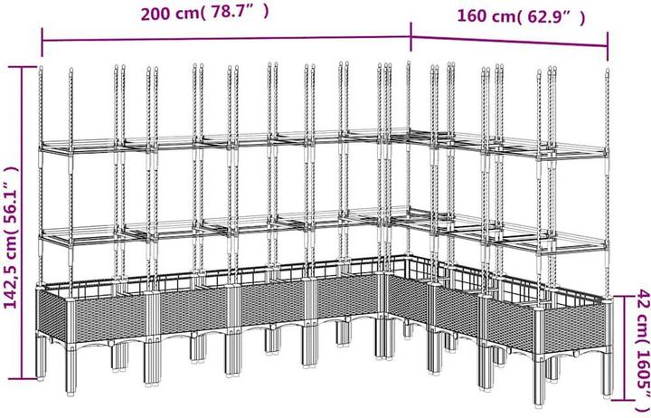 Produktbild VidaXL Pflanzkübel mit Rankgitter PP