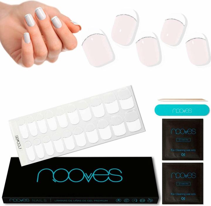 Immagine prodotto Nooves NAILS Premium Gel Foils precaricati French LUXE Trasparente Qualità Salon Lunga Lasti (Solvente per unghie)