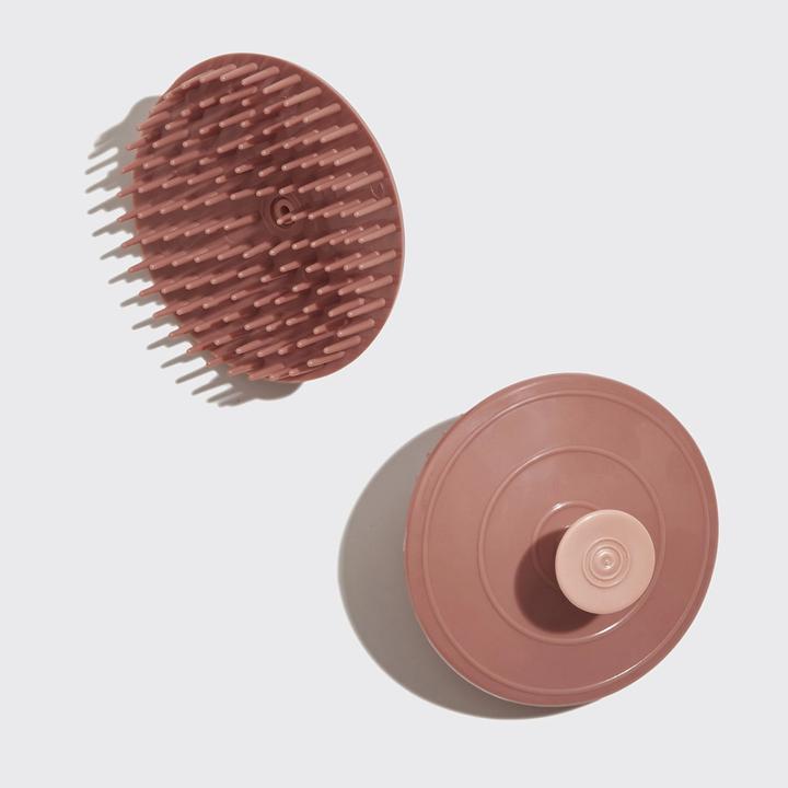 Actual product image Kitsch Kopfmassagebürste aus recyceltem Kunststoff Terrakotta