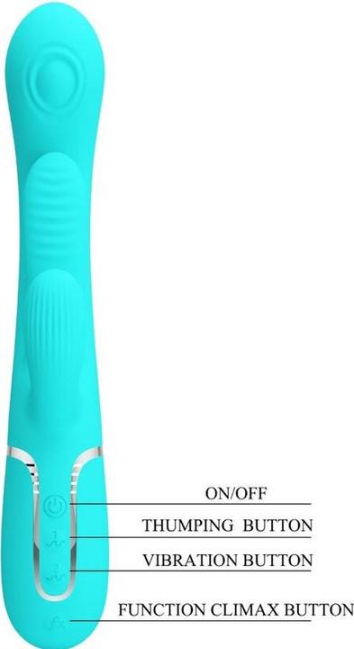 Produktbild Pretty Love - Shania Triple Rabbit Multifunktionsvibrator 3 In 1 Blau