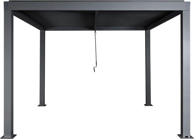 Immagine prodotto Mendler Pergola HWC-L46, telaio in alluminio da 11 cm, grondaia a prova di pioggia, 3x3 m, antracite (300 cm, 300 cm)