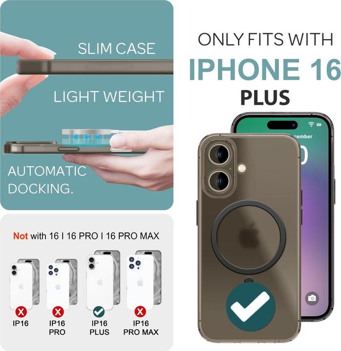 Produktbild Nalia Extrem Dünnes 0,3mm Hard-Case mit MagSafe, Matte Hülle (Apple iPhone 16 Plus)