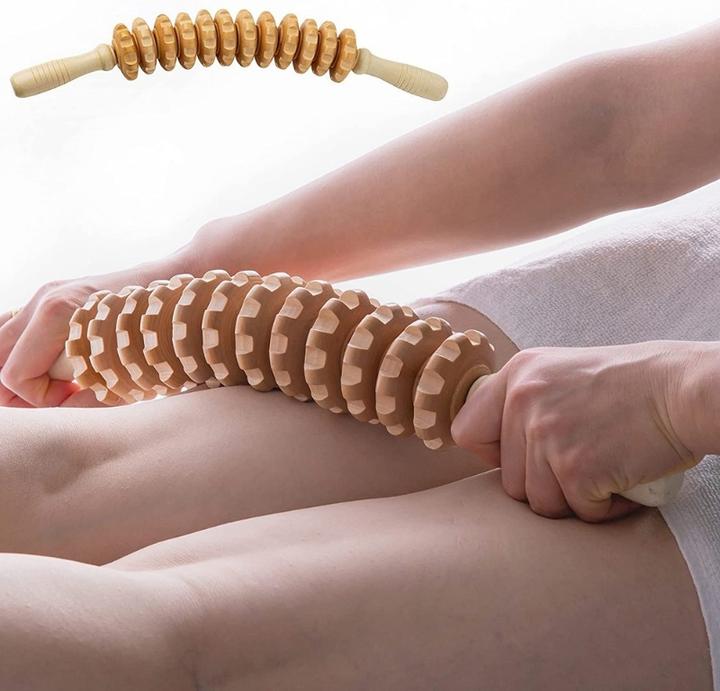 Immagine prodotto PhoneLook Naturholz Anti-Cellulite Massage-Roller für tiefe Muskeln und Gewebe, Lymphdrainage