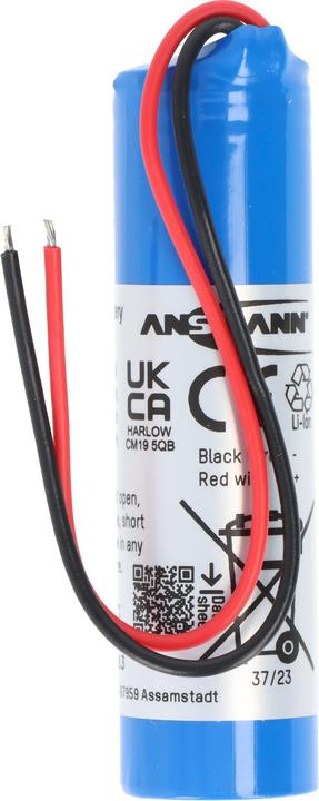 Produktbild Ansmann Akkupack Li-ion 3,7V 2600mAh 1S1P mit 10cm Kabel, 1INR19 / 66-1, 2347-3008-06 (1 Stk., 2600 mAh, Ladegerät inkl. Akku)