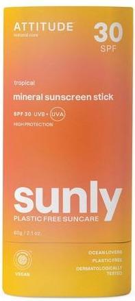 Image du produit Attitude Stick de protection minérale pour le corps Orange Blossom SPF 30 Sunly (écran solaire minéral) (Crème solaire, SPF 30)