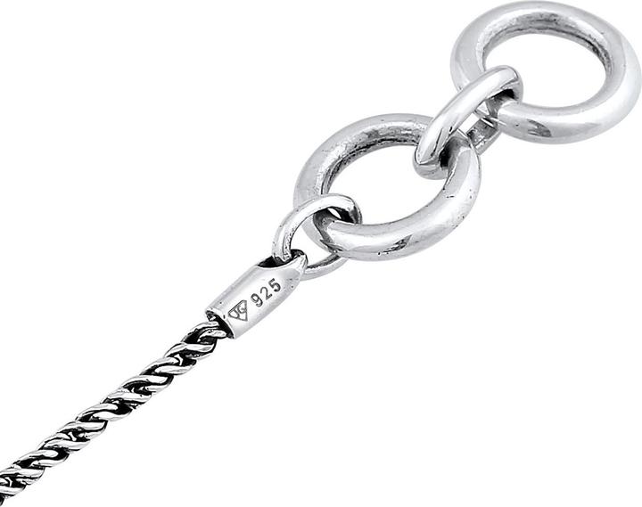 Immagine prodotto Kuzzoi Bracciale Uomo Collana in corda T-Bone Ossidato Argento 925 (19 cm, Argento 925)