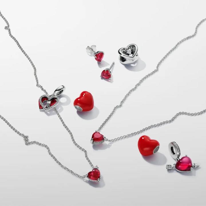 Produktbild Pandora Rotes Herz & Schlüsselloch Doppelter Charm (Silber 925)