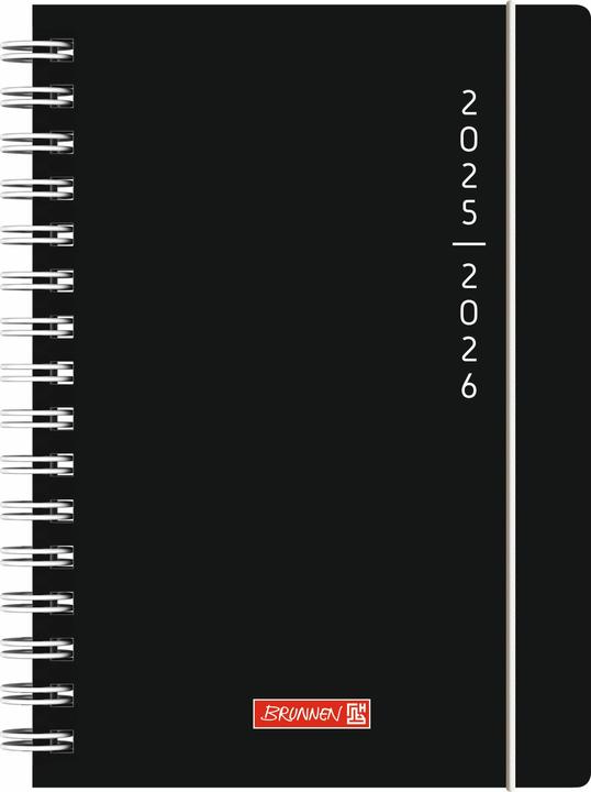 Produktbild BRUNNEN Schlerkalender (2025/2026) 'Plain Black', 1 Seite = 1 Tag, A5, 352 Seiten, PP-Umschlag (A5, Englisch, Niederländisch)