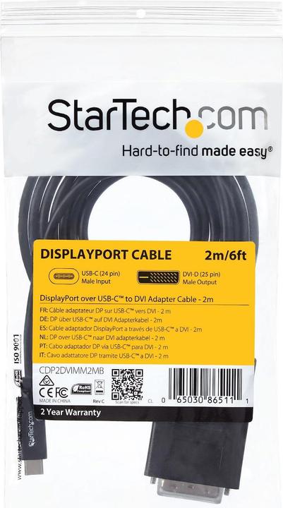 Immagine prodotto StarTech USB Typ C — DVI (2 m, USB)
