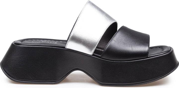 Actual product image Vic Matie mini yoko sandal in black and silver leather (39)
