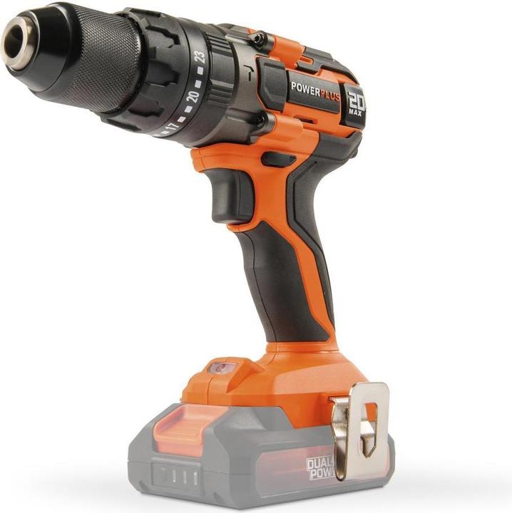 Powerplus Trapano a percussione a doppia potenza, avvitatore 20V 50Nm - senza batteria e caricabatterie (Batteria ricaricabile)