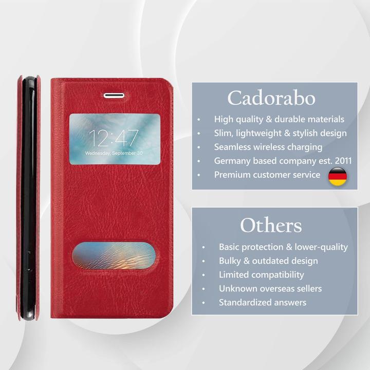 Actual product image Cadorabo Book with View double window cover (Apple iPhone 7, Apple iPhone SE (2nd Gen))