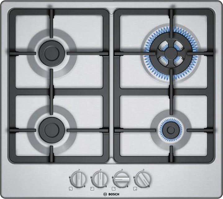 Immagine prodotto Bosch Hausgeräte Serie 4 PGH6B5B90 Piano cottura a gas integrato in acciaio inossidabile 4 Zone