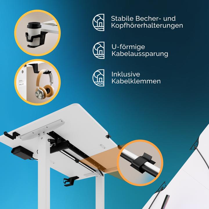 Actual product image Casaria Desk with adjustable height (110 x 60 x 118 cm)