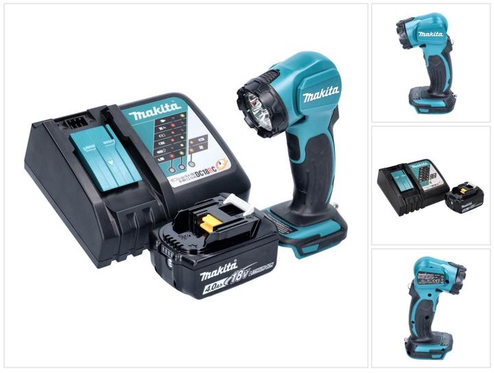 Productafbeelding Makita DEADML 815 RM1 LED accu-handlamp 14,4 - 18 V 160 lm + 1x accu 4,0 Ah + lader (160 lm)