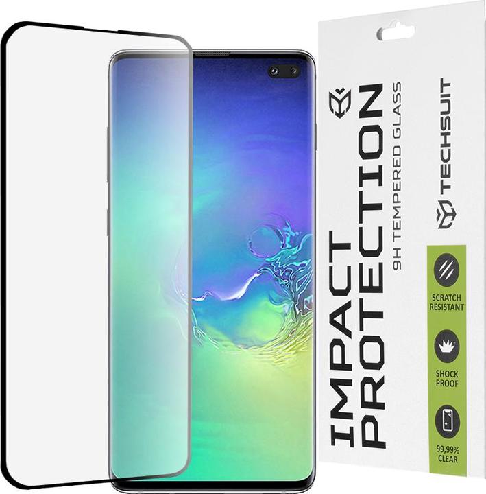 Produktbild Techsuit - 111D Full Cover / Full Glue Glass / 3D Curved Screen - Samsung Galaxy S10 Plus - Black (1 Stück, Samsung Galaxy S10+)