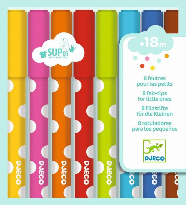 Actual product image Djeco Felt tip pens for the little ones (Multicolor, 8 x)