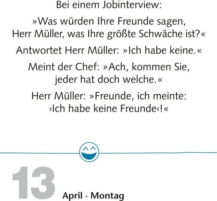 Produktbild Harenberg Beste Witze Tagesabreisskalender 2026 (Harter Einband, Deutsch)