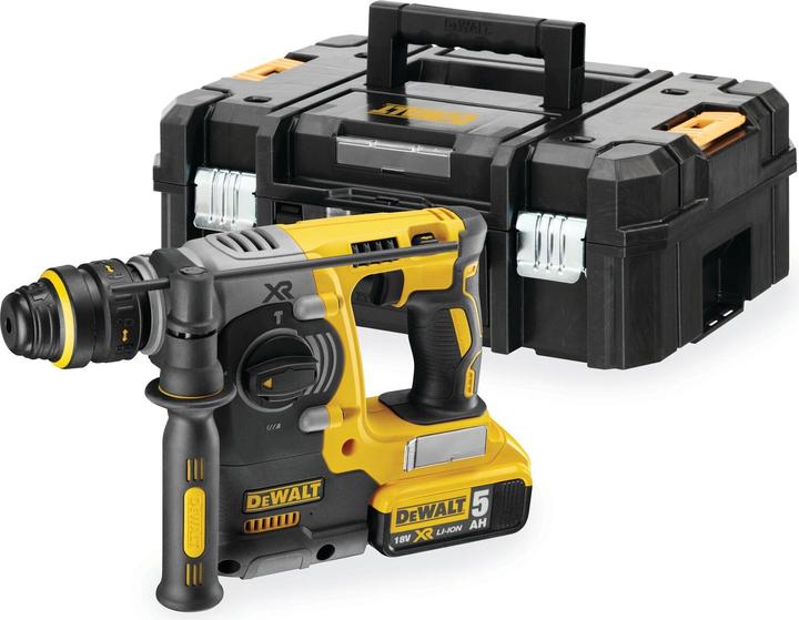 Produktbild DeWalt SDS-PLUS BOHRHAMMER 18V 2,1J 2 x 5,0Ah XR LI-ION KURZHAMMER TSTAK DCH273P2T (Akkubetrieb)
