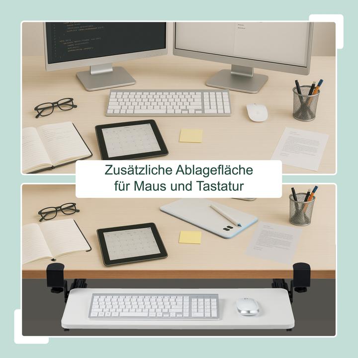 Produktbild Relaxdays Ausziehbare Tastaturablage zum Klemmen
