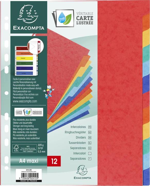 Image du produit Exacompta Intercalaires vierges - carton