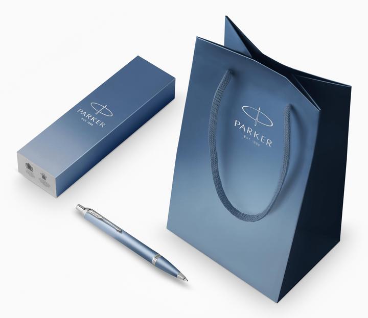 Actual product image Parker Pen IM Writing Rituals Blue GT Kugelschreiber (Blue with chrome trim, 1 x)