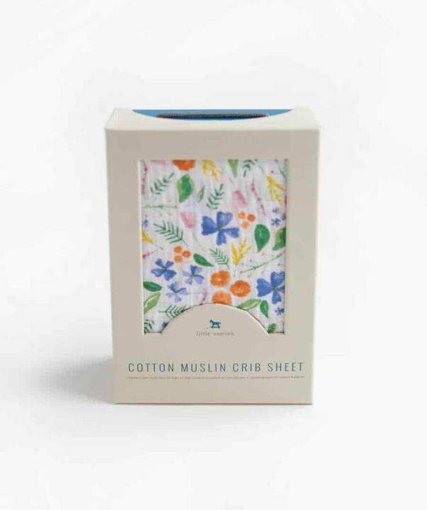 Produktbild little unicorn Cotton Muslin Crib Sheet - Mountain Bloom