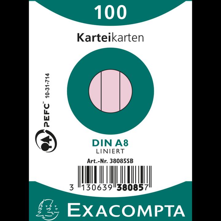 Actual product image Exacompta Index cards A8 (55 x 74 mm, 205 g/m², 100 x)