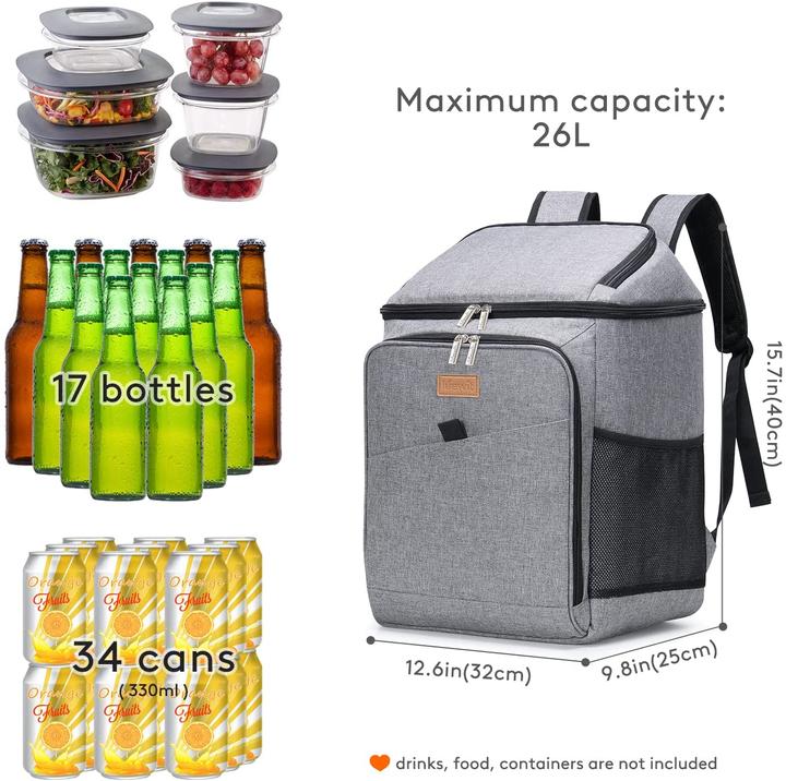 Produktbild Lifewit Kühlrucksack 26L, Grau (26 l)