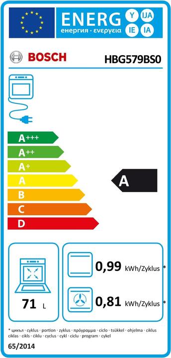 Energie-Label Bosch Hausgeräte HBG579BS0