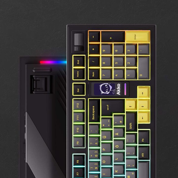 Produktbild Akko 5098B PlusBlack and Gold Gaming Tastatur mit Diplay - V3 Piano Pro (DE, Kabellos, Kabelgebunden)