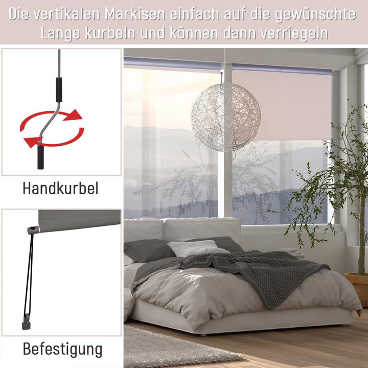 Produktbild Outsunny Senkrechtmarkise mit Handkurbel (1.40 m)