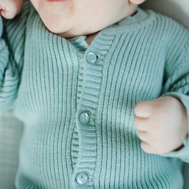 Actual product image Zero.99 Newborn Set 5 pcs. - Blanket, Buttoned Sleepsuit, Scratch Mitts, Booties, Hat, Mint (50, 56, 62, 68)