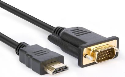 Actual product image Hamlet XVCHDM-VGA180 Video Cable and Adapter 1.8 m HDMI Type A (Standard) VGA (D-Sub) Black (1.80 m, HDMI)