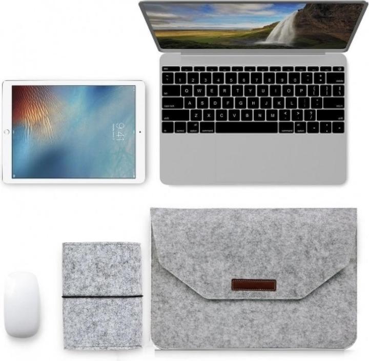 Actual product image Screenguard 2-in-1 Felt Sleeve Macbook & Notebook 12" 11" Felt Case (12", Apple)