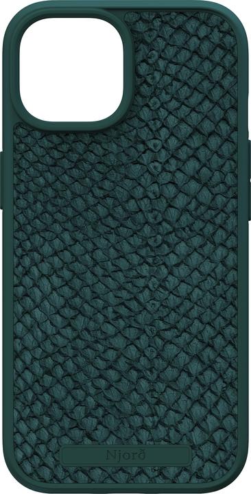 Actual product image Njord Hard Cover Salm.Leather Magsafe Case Dark Green (Apple iPhone 15)