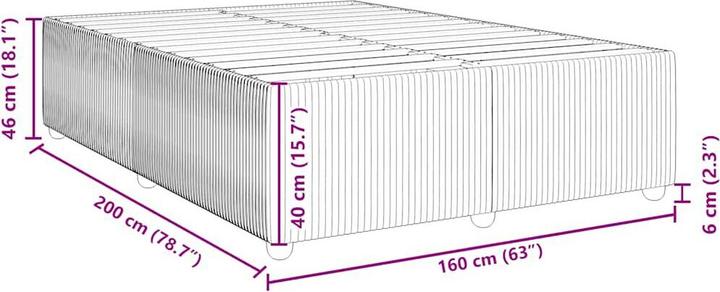 Produktbild VidaXL Bettgestell Polsterbett Bett Doppelbett Dunkelbraun 160x200cm Stoff (160 x 200 cm)