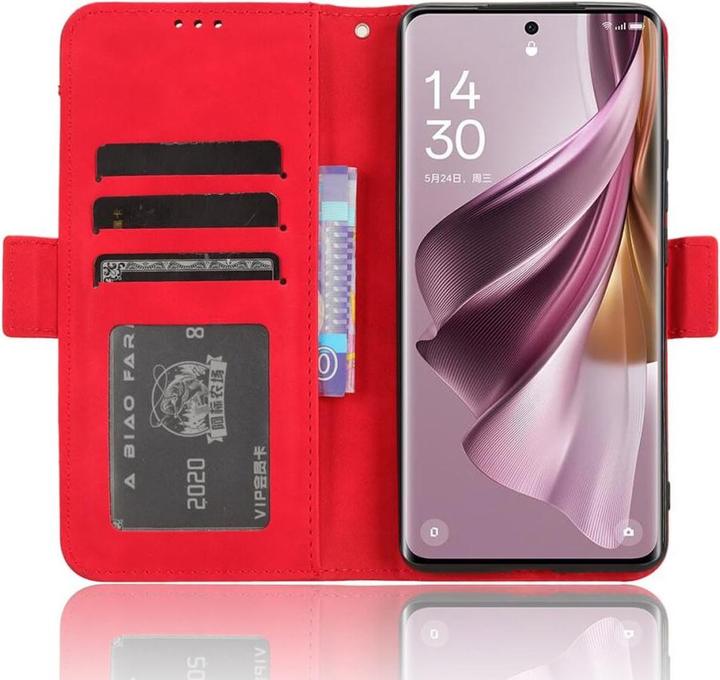 Actual product image Cover-Discount Oppo Reno 10 / 10 Pro - Case with card slots red (Oppo Reno 10 Pro, OPPO Reno 10)