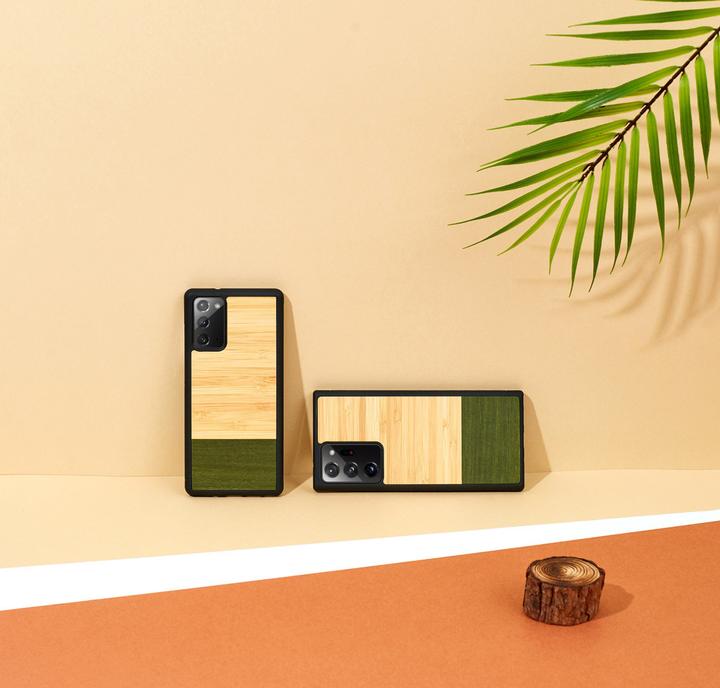 Actual product image Man.Wand &WOOD case for Galaxy Note 20 bamboo forest juodas (Samsung Galaxy Note 20)
