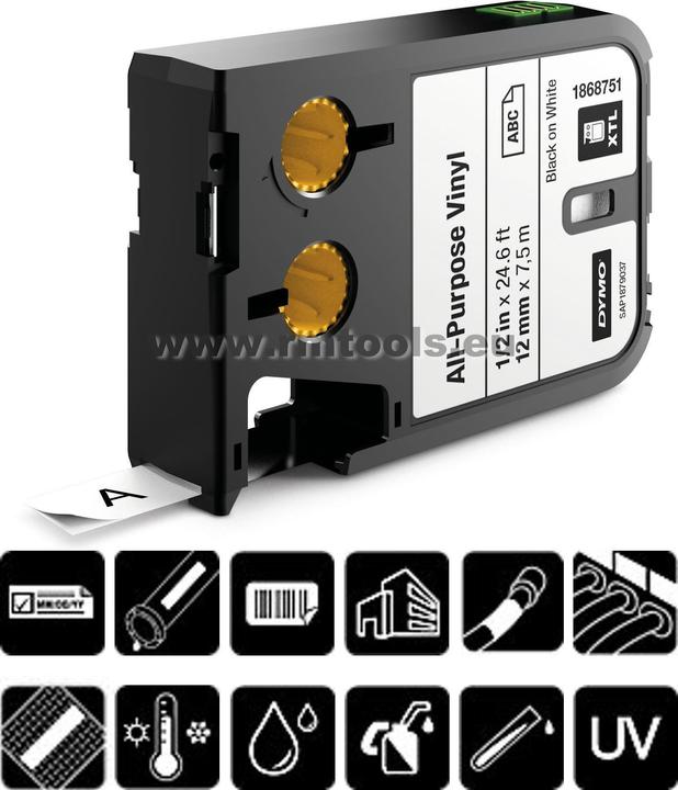 Actual product image Dymo XTL Writing Tape, Vinyl (5.40 cm, White)