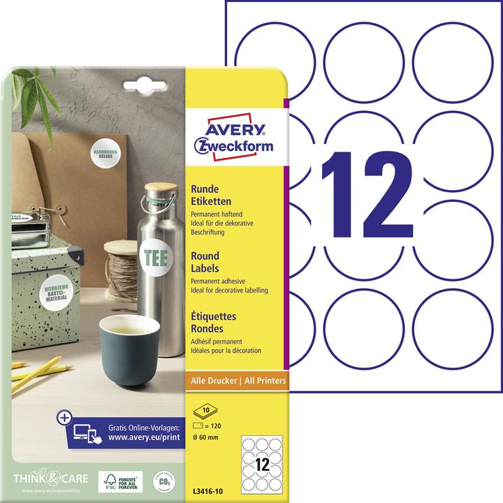 Actual product image Avery Round labels