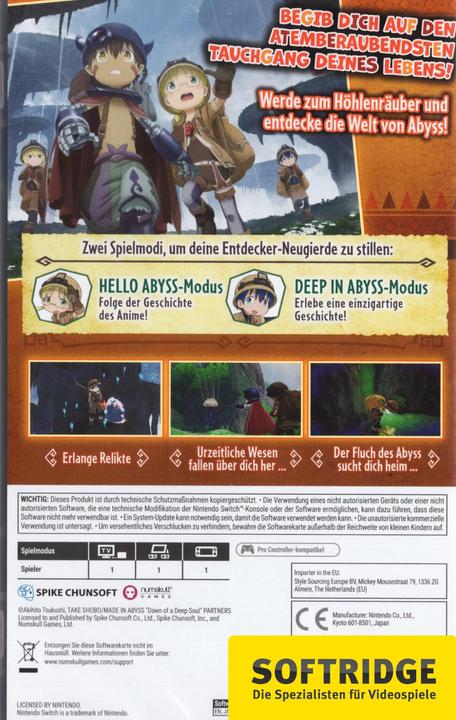 Produktbild Spike Chunsoft Made in Abyss: Binary Star Falling into Darkness (Switch, Switch Lite, Switch OLED, DE)