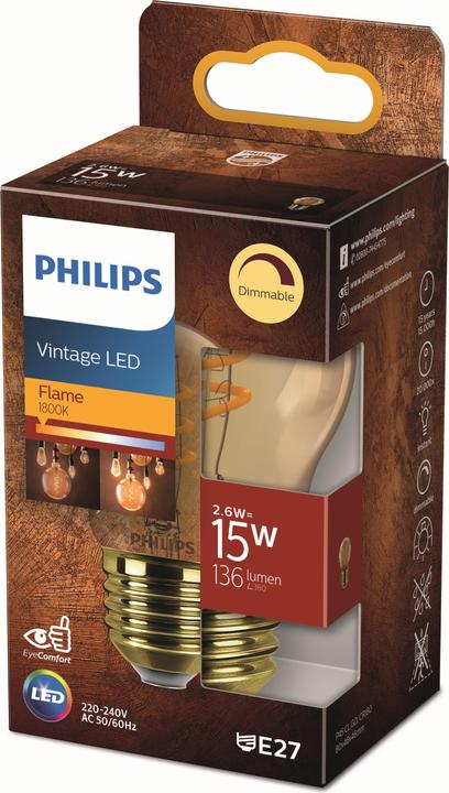 Image du produit Philips Vintage LED (E27, 2.60 W, 136 lm, 1 x, F)