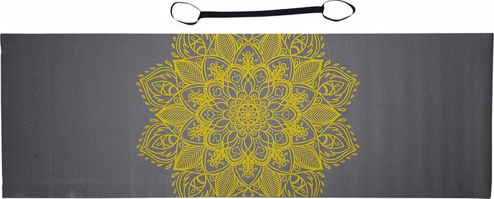 Actual product image Tunturi PVC Yogamatte 4 mm Rutschfest Anthrazit mit Mandala Aufdruck (4 mm)