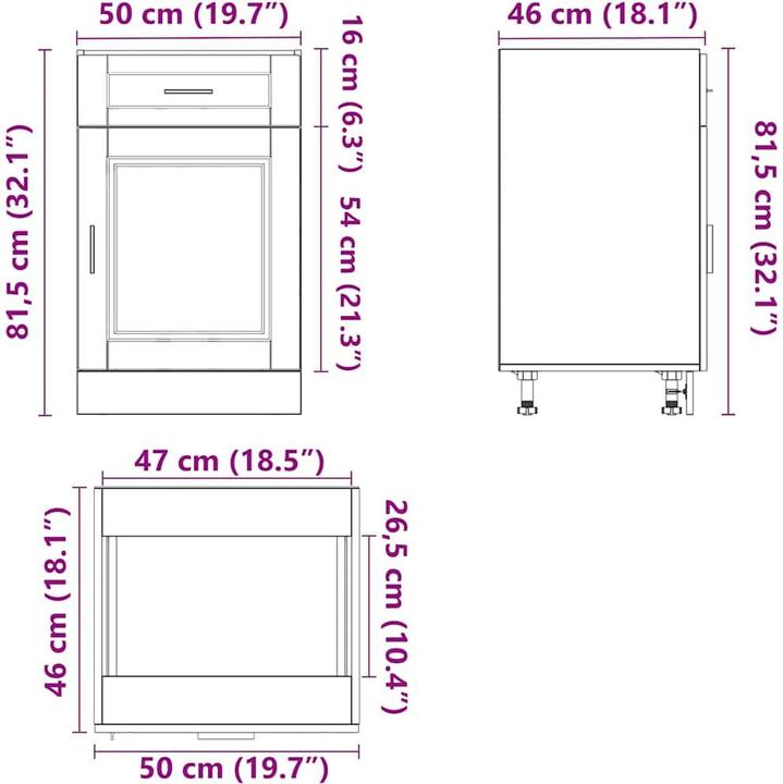 Actual product image VidaXL Lyman (50 x 46 x 81.5 cm)