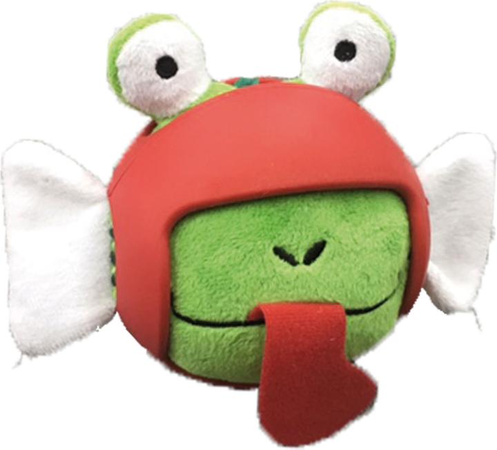 Actual product image Swisspet Food ball Helmet-Head frog green D=10cm (Dog food toy)