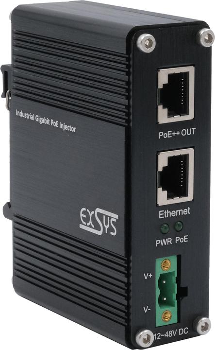Exsys Industrial PoE++ Gigabit Injektor 95W (802.3bt (PoE++), 90 W)